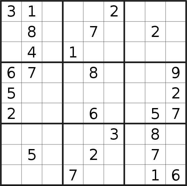 Sudoku puzzle for <br />Monday, 27th of February 2023
