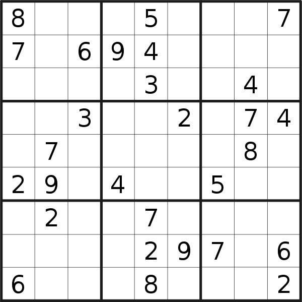 Sudoku puzzle for <br />Wednesday, 1st of March 2023