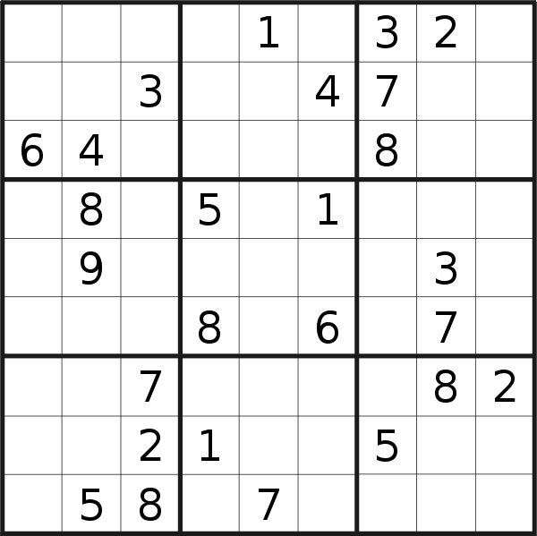 Sudoku puzzle for <br />Friday, 3rd of March 2023