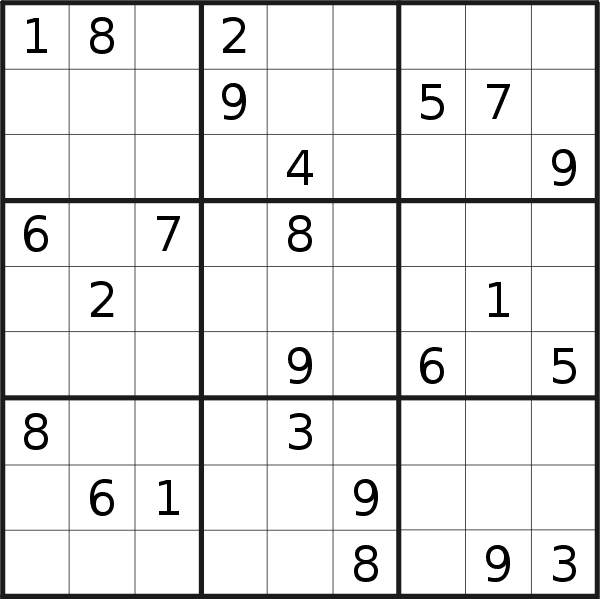 Sudoku puzzle for <br />Thursday, 9th of March 2023