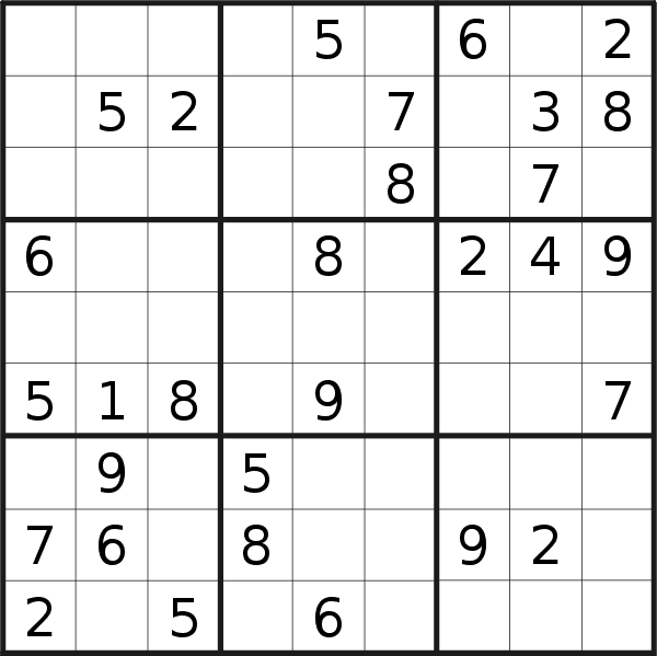 Sudoku puzzle for <br />Friday, 10th of March 2023