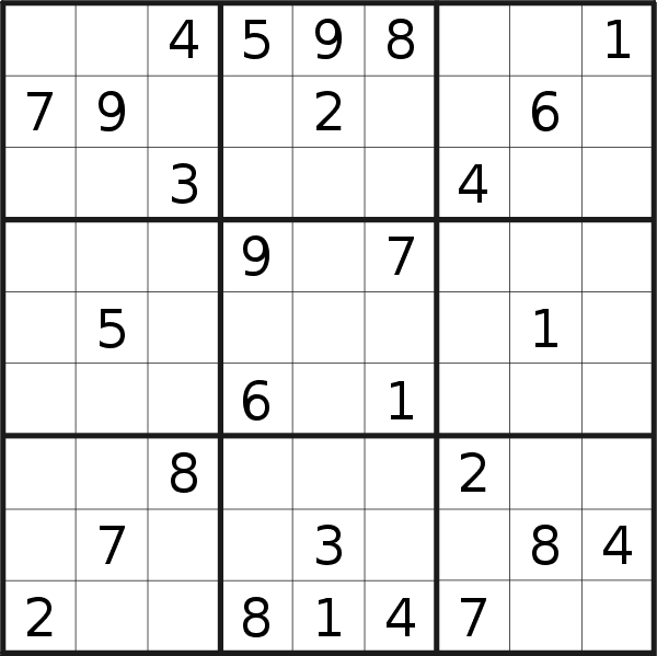 Sudoku puzzle for <br />Wednesday, 22nd of March 2023