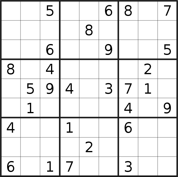 Sudoku puzzle for <br />Thursday, 30th of March 2023