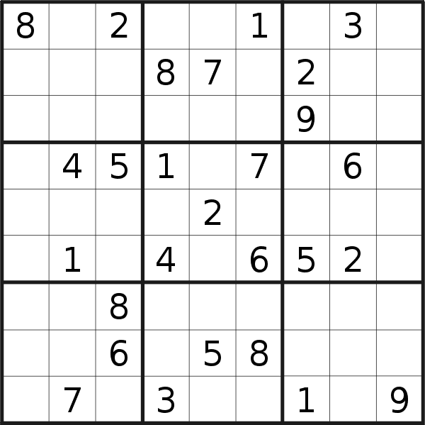 Sudoku puzzle for <br />Thursday, 6th of April 2023