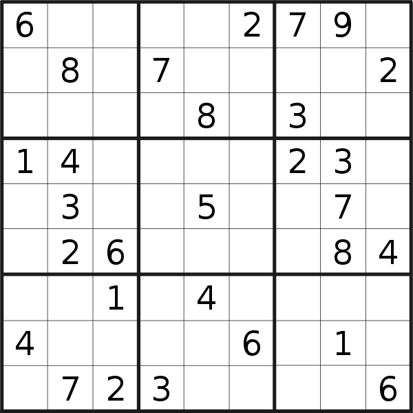 Sudoku puzzle for <br />Friday, 7th of April 2023