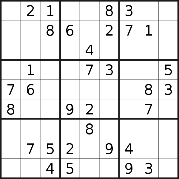 Sudoku puzzle for <br />Thursday, 13th of April 2023