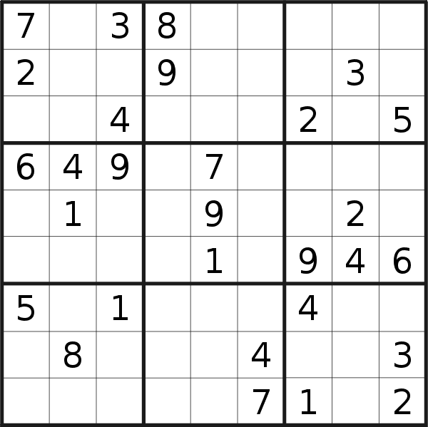 Sudoku puzzle for <br />Saturday, 15th of April 2023