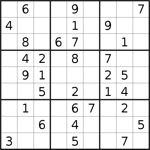 Sudoku puzzle for <br />Saturday, 22nd of April 2023