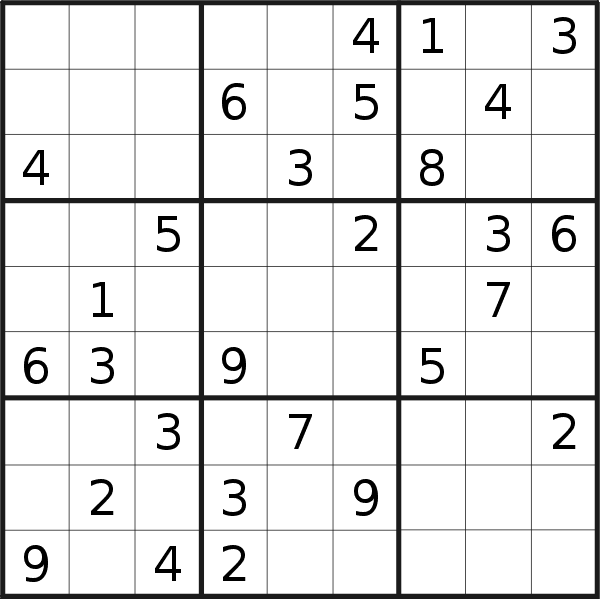 Sudoku puzzle for <br />Sunday, 23rd of April 2023