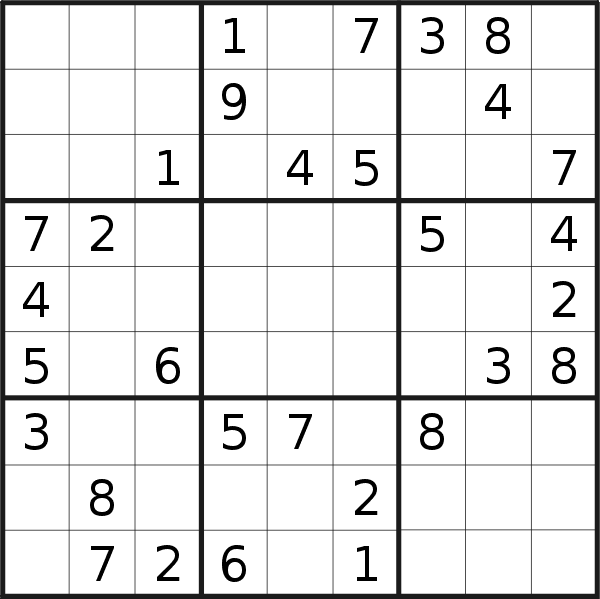 Sudoku puzzle for <br />Monday, 1st of May 2023
