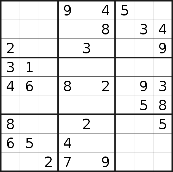 Sudoku puzzle for <br />Wednesday, 3rd of May 2023