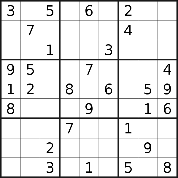 Sudoku puzzle for <br />Saturday, 6th of May 2023