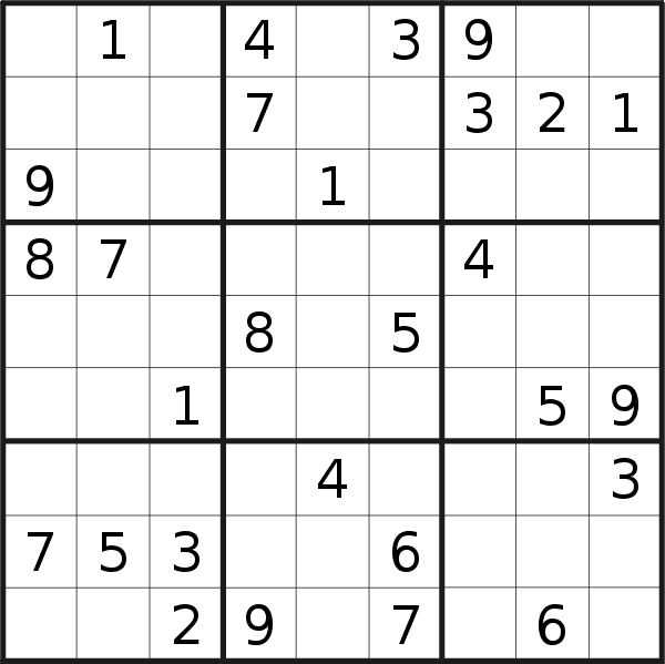Sudoku puzzle for <br />Wednesday, 10th of May 2023