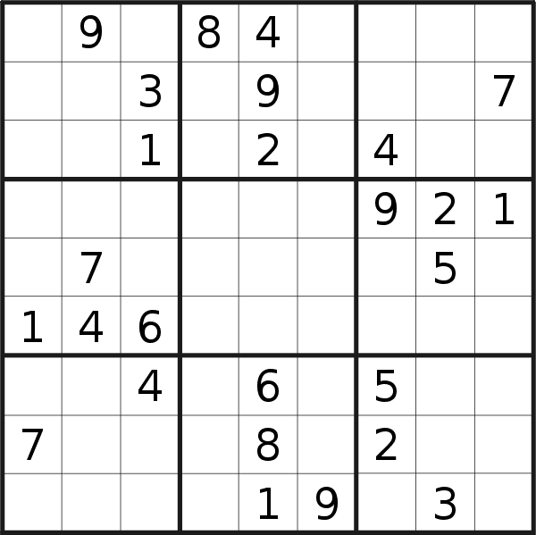 Sudoku puzzle for <br />Friday, 12th of May 2023