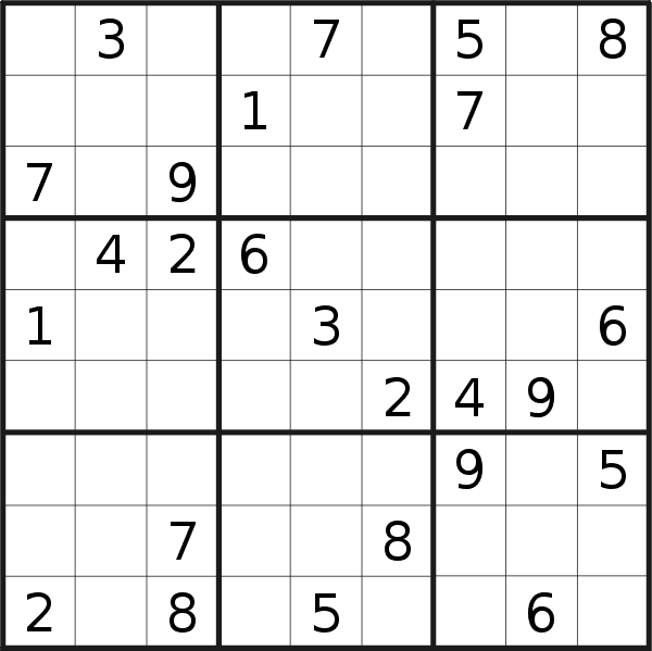 Sudoku puzzle for <br />Tuesday, 16th of May 2023
