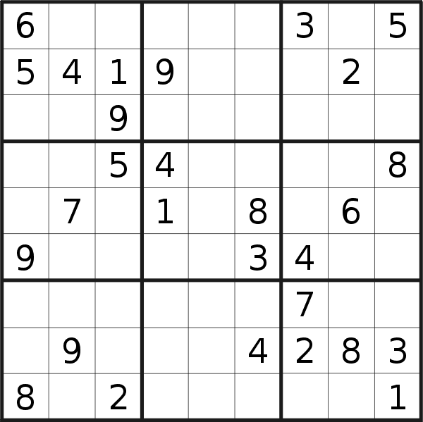 Sudoku puzzle for <br />Tuesday, 23rd of May 2023