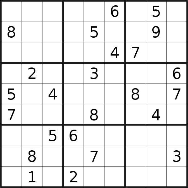 Sudoku puzzle for <br />Wednesday, 24th of May 2023