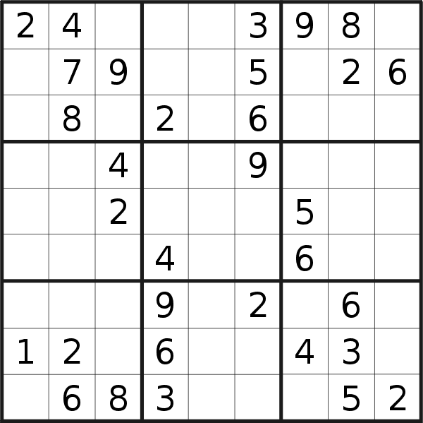 Sudoku puzzle for <br />Friday, 26th of May 2023