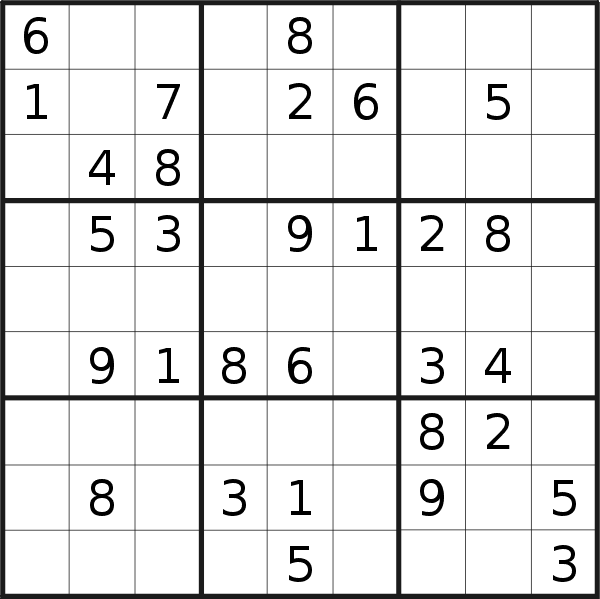 Sudoku puzzle for <br />Sunday, 28th of May 2023