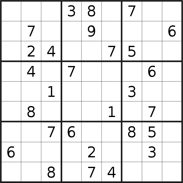 Sudoku puzzle for <br />Wednesday, 31st of May 2023