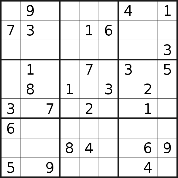 Sudoku puzzle for <br />Thursday, 1st of June 2023