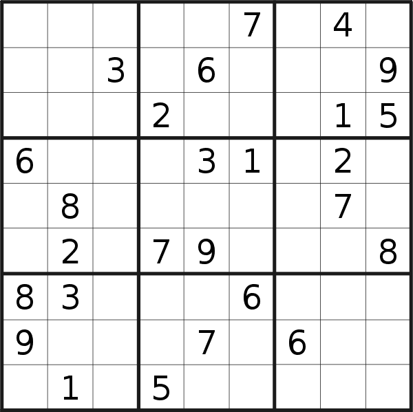 Sudoku puzzle for <br />Friday, 2nd of June 2023