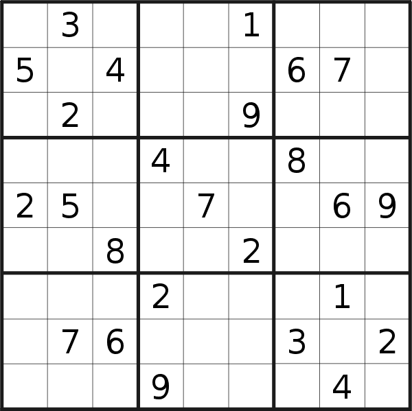 Sudoku puzzle for <br />Thursday, 29th of June 2023