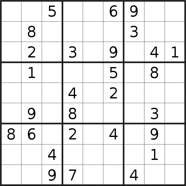 Sudoku puzzle for <br />Friday, 21st of July 2023