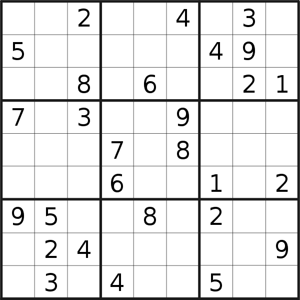 Sudoku puzzle for <br />Tuesday, 1st of August 2023