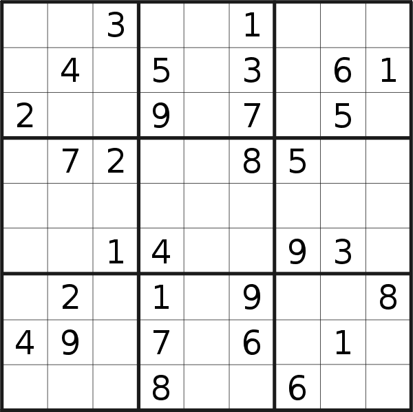 Sudoku puzzle for <br />Wednesday, 2nd of August 2023