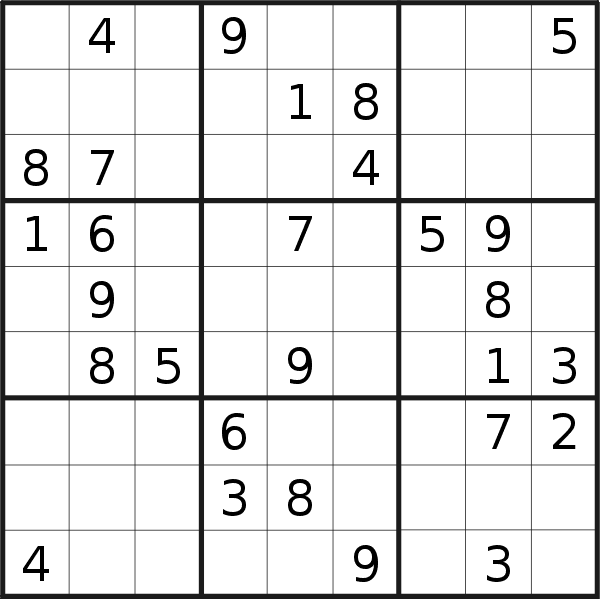 Sudoku puzzle for <br />Thursday, 3rd of August 2023