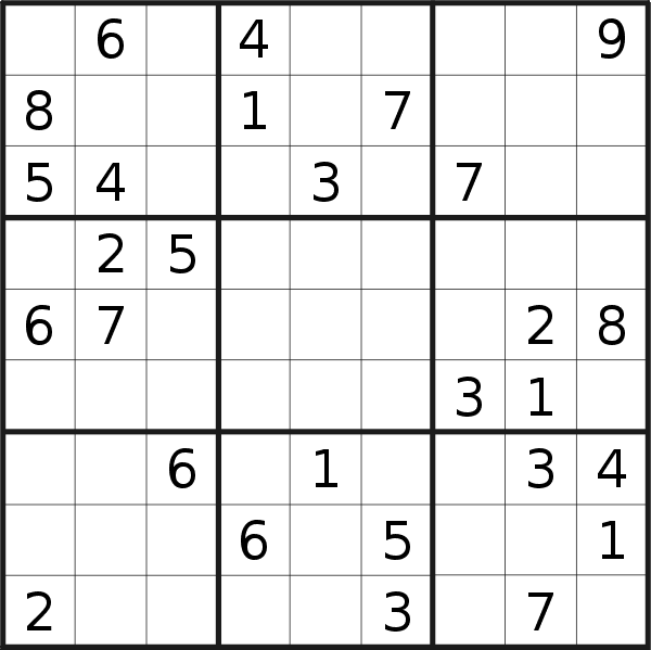 Sudoku puzzle for <br />Saturday, 5th of August 2023