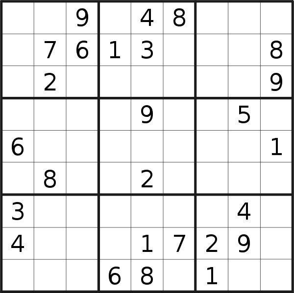 Sudoku puzzle for <br />Thursday, 10th of August 2023