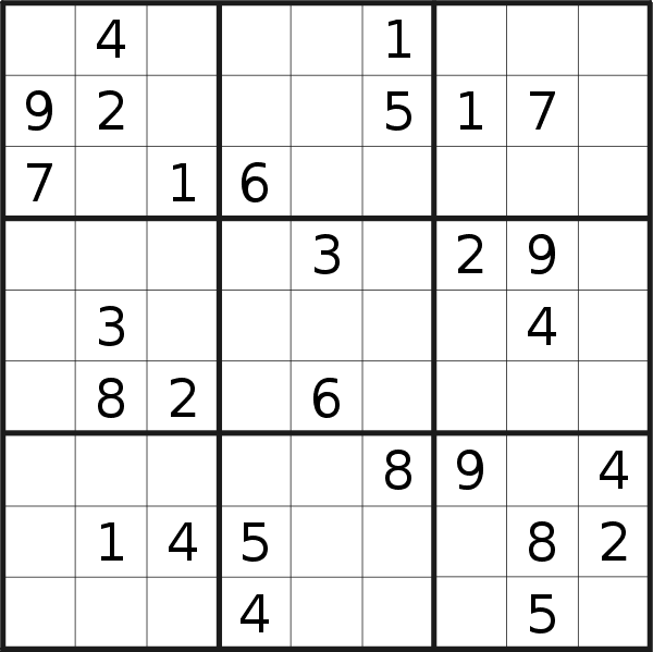 Sudoku puzzle for <br />Monday, 14th of August 2023