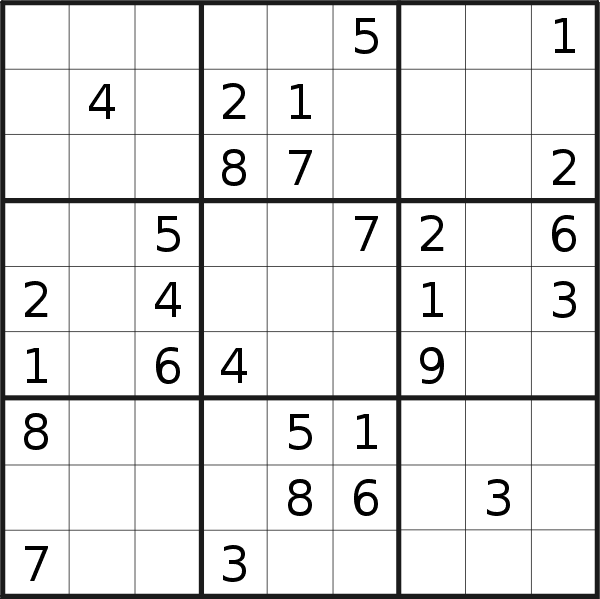 Sudoku puzzle for <br />Wednesday, 16th of August 2023