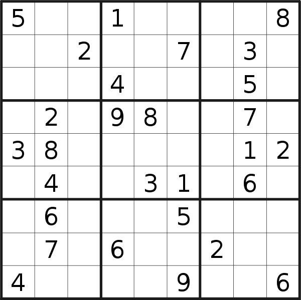 Sudoku puzzle for <br />Friday, 18th of August 2023