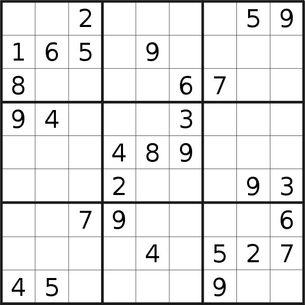 Sudoku puzzle for <br />Saturday, 19th of August 2023