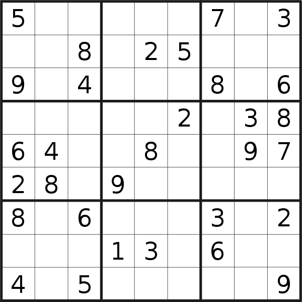 Sudoku puzzle for <br />Wednesday, 23rd of August 2023