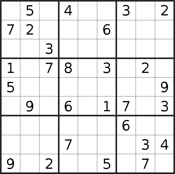 Sudoku puzzle for <br />Friday, 25th of August 2023