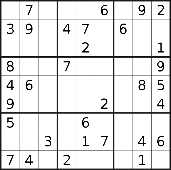 Sudoku puzzle for <br />Saturday, 26th of August 2023