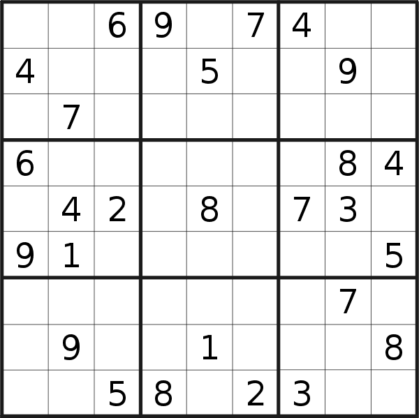 Sudoku puzzle for <br />Friday, 1st of September 2023