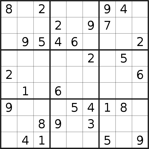 Sudoku puzzle for <br />Saturday, 2nd of September 2023