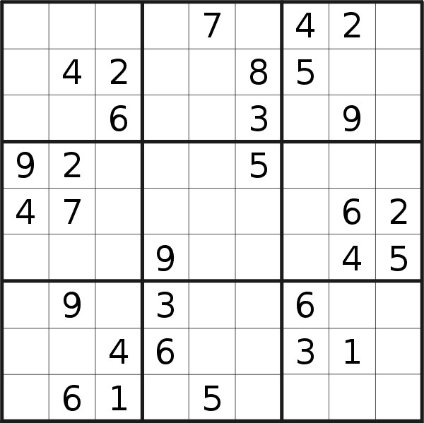Sudoku puzzle for <br />Wednesday, 6th of September 2023