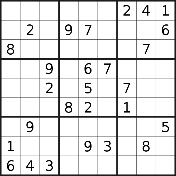 Sudoku puzzle for <br />Sunday, 10th of September 2023