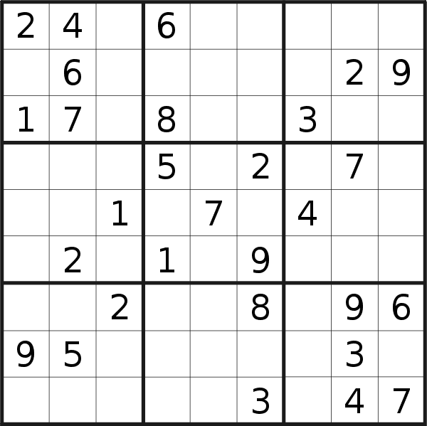 Sudoku puzzle for <br />Monday, 11th of September 2023