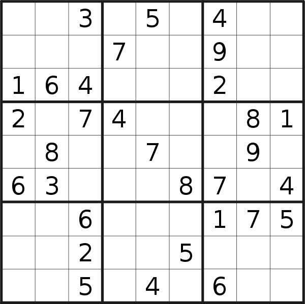 Sudoku puzzle for <br />Tuesday, 12th of September 2023