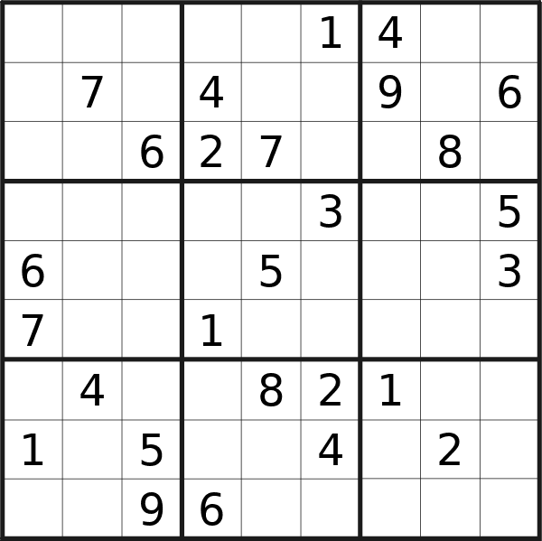 Sudoku puzzle for <br />Wednesday, 3rd of January 2024
