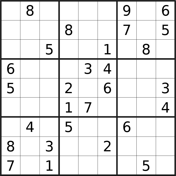 Sudoku puzzle for <br />Thursday, 18th of January 2024