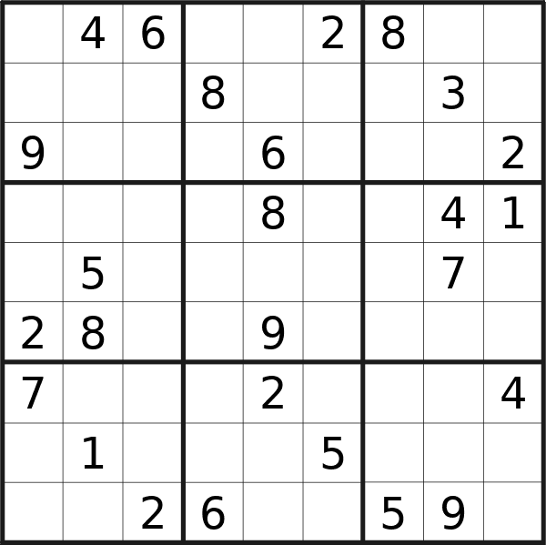 Sudoku puzzle for <br />Monday, 22nd of January 2024