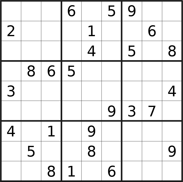 Sudoku puzzle for <br />Saturday, 27th of January 2024